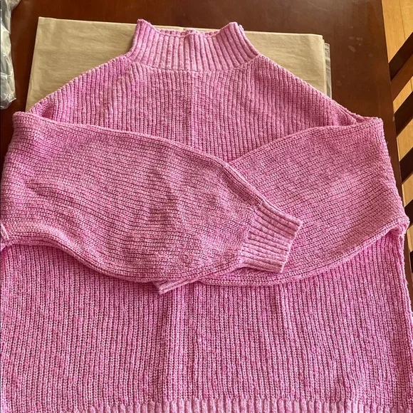 Aerie Hit the Spot Mockneck Pink Sweater, XL - Picture 5 of 7